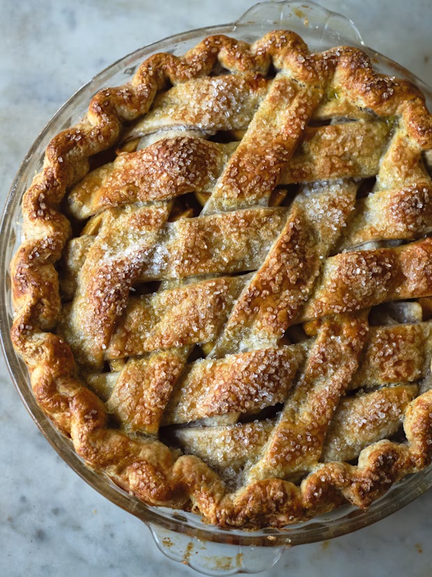 Beautiful Shaker Apple Pie with lattice top